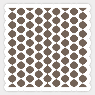 Mid Century Modern Retro 60s Waves Pattern  (Medium Cool Brown) Sticker